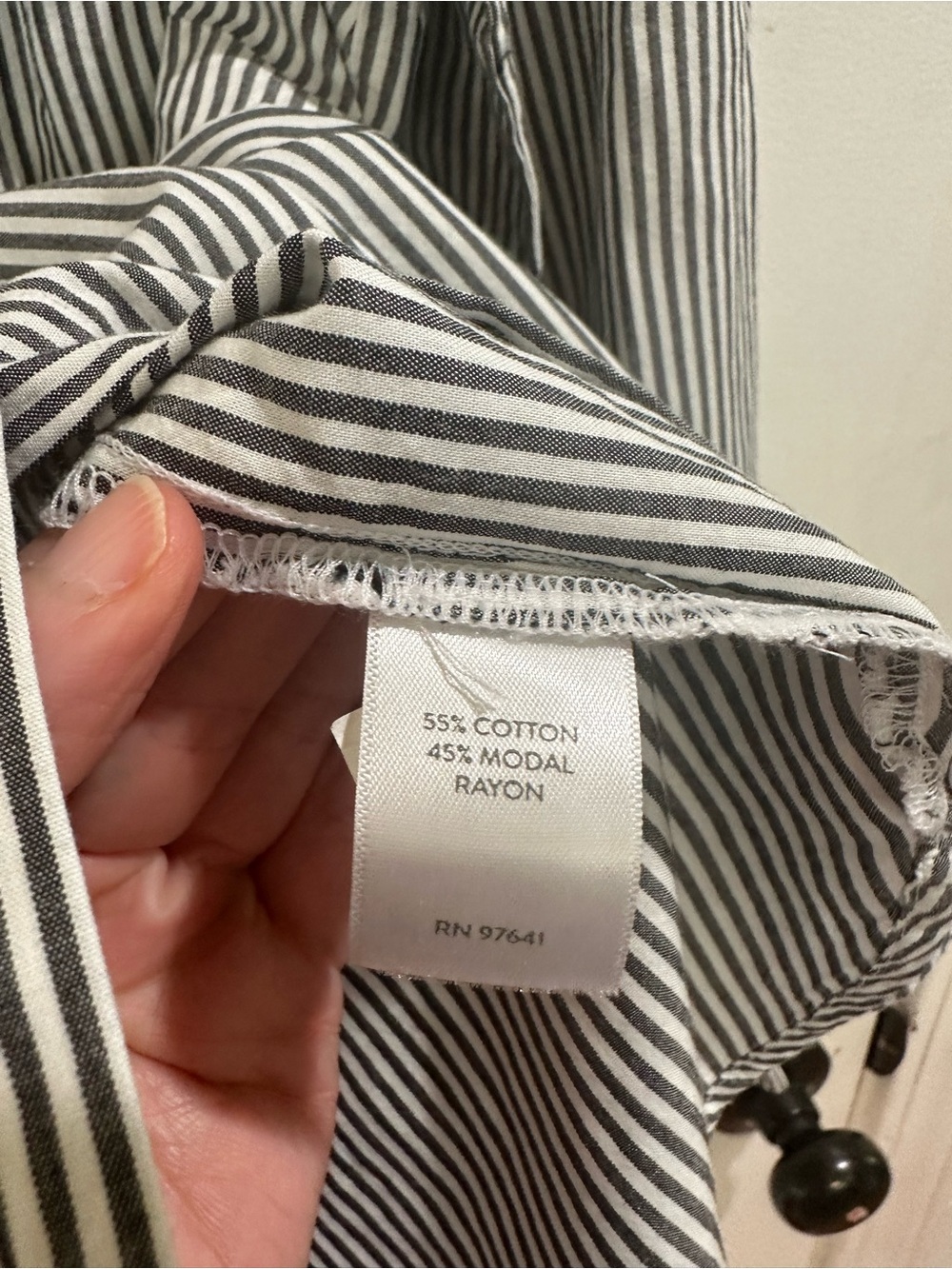 J. Jill Black & White Pinstripe Button-Down Shirt - Picture 3 of 5